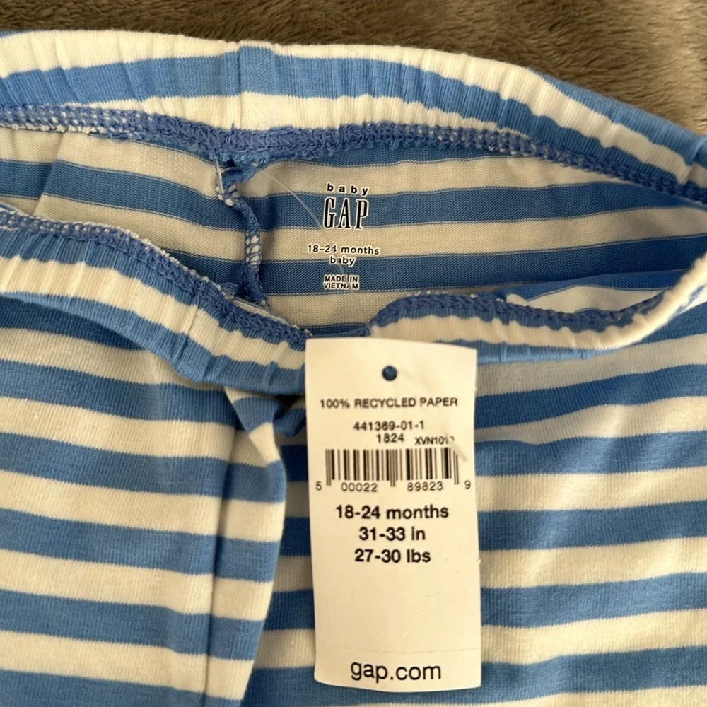 NWT Gap Blue and white striped legging 18-24